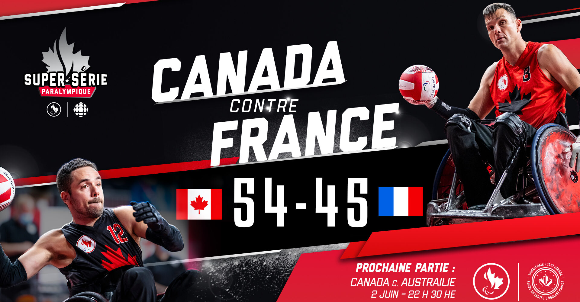 Le Canada bat la France pour entreprendre la Coupe Canada rugby en fauteuil roulant 2022
